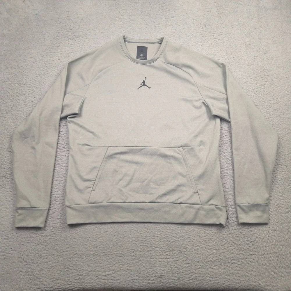 Nike Jordan Jumpman 360 Fleece Crew Sweatshirt Mens XL Gray Side Zip Thumbholes